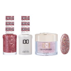 DND Dip Gel Polish Set #408 Pinky Star, 3pc Bundle Trio
