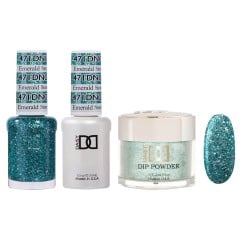 DND Dip Gel Polish Set #471 Emerald Stone, 3pc Bundle Trio
