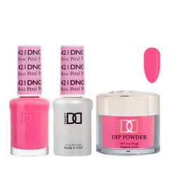 DND Dip Gel Polish Set #421 Rose Petal Pink, 3pc Bundle Trio