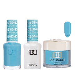 DND Dip Gel Polish Set #436 Baby Blue, 3pc Bundle Trio