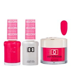 DND Dip Gel Polish Set #482 Charming Cherry, 3pc Bundle Trio