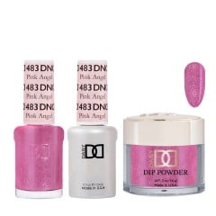 DND Dip Gel Polish Set #483 Pink Angel, 3pc Bundle Trio
