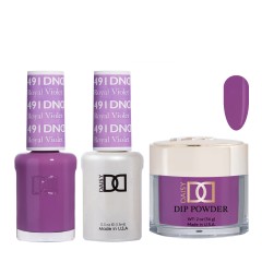 DND Dip Gel Polish Set #491 Royal Violet, 3pc Bundle Trio