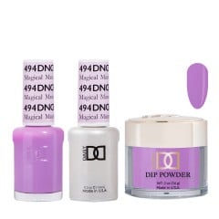 DND Dip Gel Polish Set #494 Magical Mauve, 3pc Bundle Trio