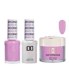 DND Dip Gel Polish Set #495 Shimmer Sky, 3pc Bundle Trio