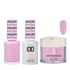 DND Dip Gel Polish Set #496 Bellet Slipper, 3pc Bundle Trio