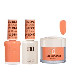 DND Dip Gel Polish Set #502 Soft Orange, 3pc Bundle Trio