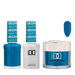 DND Dip Gel Polish Set #508 Tropical Teal, 3pc Bundle Trio