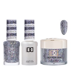 DND Dip Gel Polish Set #523 Rainbow Day, 3pc Bundle Trio
