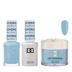 DND Dip Gel Polish Set #529 Blue River, OR, 3pc Bundle Trio