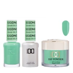 DND Dip Gel Polish Set #532 Green Isle, MN, 3pc Bundle Trio