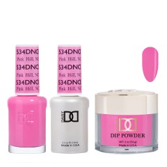 DND Dip Gel Polish Set #534 Pink Hill, NC, 3pc Bundle Trio