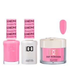 DND Dip Gel Polish Set #538 Princess Pink, 3pc Bundle Trio