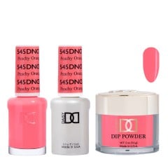 DND Dip Gel Polish Set #545 Peachy Orange, 3pc Bundle Trio
