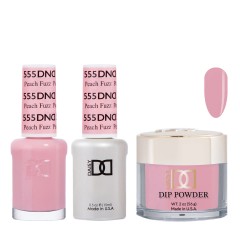 DND Dip Gel Polish Set #555 Peach Fuzz, 3pc Bundle Trio