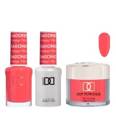 DND Dip Gel Polish Set #560 Orange Ville, UT, 3pc Bundle Trio