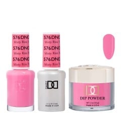 DND Dip Gel Polish Set #576 Misty Rose, 3pc Bundle Trio