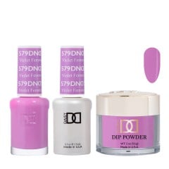 DND Dip Gel Polish Set #579 Violet Femmes, 3pc Bundle Trio