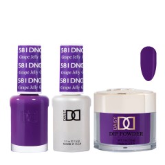 DND Dip Gel Polish Set #581 Grape Jelly, 3pc Bundle Trio