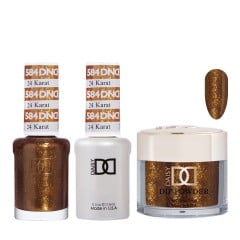 DND Dip Gel Polish Set #584 24 Karat, 3pc Bundle Trio