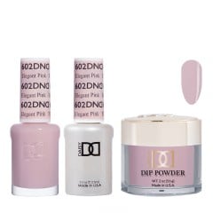 DND Dip Gel Polish Set #602 Elegant Pink, 3pc Bundle Trio