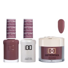 DND Dip Gel Polish Set #607 Hazelnut, 3pc Bundle Trio
