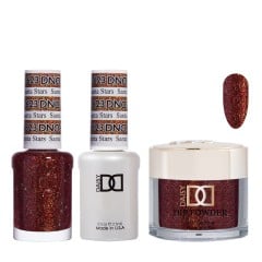 DND Dip Gel Polish Set #623 Santa Stars, 3pc Bundle Trio