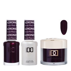 DND Dip Gel Polish Set #629 Secret Plum, 3pc Bundle Trio