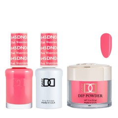 DND Dip Gel Polish Set #645 Pink Watermelon, 3pc Bundle Trio