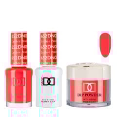 DND Dip Gel Polish Set #652 Lychee Peachy, 3pc Bundle Trio