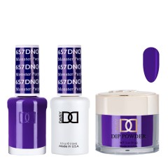 DND Dip Gel Polish Set #657 Monster Purple, 3pc Bundle Trio