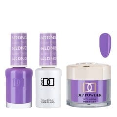 DND Dip Gel Polish Set #662 Kazoo Purple, 3pc Bundle Trio