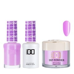 DND Dip Gel Polish Set #663 Lavender Pop, 3pc Bundle Trio
