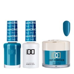 DND Dip Gel Polish Set #664 Teal Deal, 3pc Bundle Trio