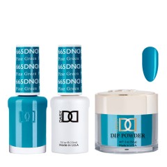 DND Dip Gel Polish Set #665 Pine Green, 3pc Bundle Trio