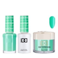 DND Dip Gel Polish Set #668 Sweet Pistachia, 3pc Bundle Trio