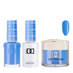 DND Dip Gel Polish Set #671 Blue Hawaiian, 3pc Bundle Trio