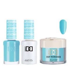 DND Dip Gel Polish Set #673 Summer Shy, 3pc Bundle Trio