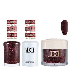 DND Dip Gel Polish Set #675 Red Eyeshadow, 3pc Bundle Trio
