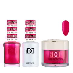 DND Dip Gel Polish Set #681 Hot Pink Patrol, 3pc Bundle Trio