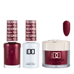 DND Dip Gel Polish Set #701 Wanna Wine, 3pc Bundle Trio