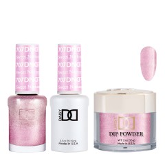 DND Dip Gel Polish Set #707 Sweet Nothing, 3pc Bundle Trio