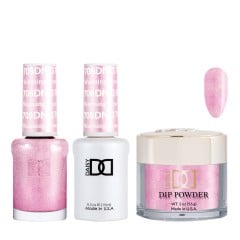 DND Dip Gel Polish Set #708 Warning Rose, 3pc Bundle Trio