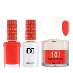 DND Dip Gel Polish Set #714 Ginger, 3pc Bundle Trio