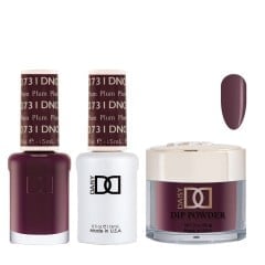 DND Dip Gel Polish Set #731 Plum, 3pc Bundle Trio