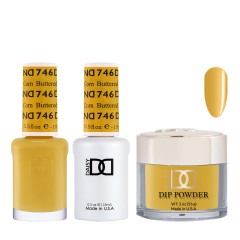 DND Dip Gel Polish Set #746 Buttered Corn, 3pc Bundle Trio