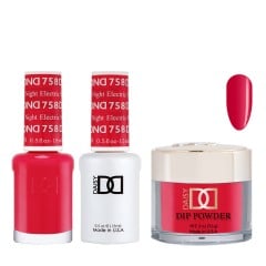 DND Dip Gel Polish Set #758 Electric Night, 3pc Bundle Trio