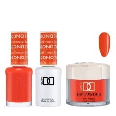 DND Dip Gel Polish Set #760 Russet Orange, 3pc Bundle Trio