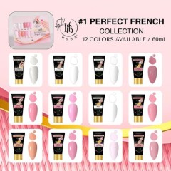 Hyba Hybrid Gel French Collection 60ml + Free Brush Hybrid Dual Brush with Spatula