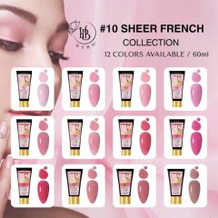 Hyba Hybrid Gel Sheer French Collection 60ml + Free Brush Hybrid Dual Brush with Spatula